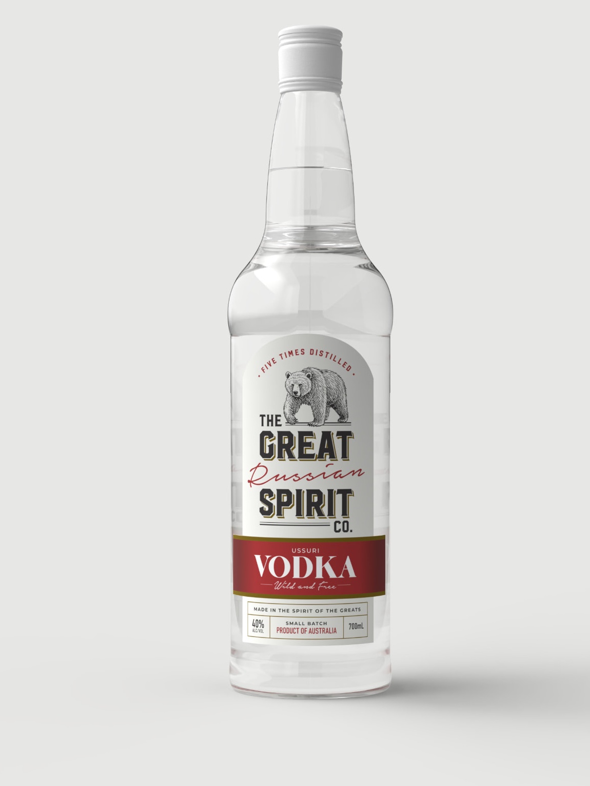 The Great Spirit Co. Ussuri Vodka — five times distilled, small batch product of Australia